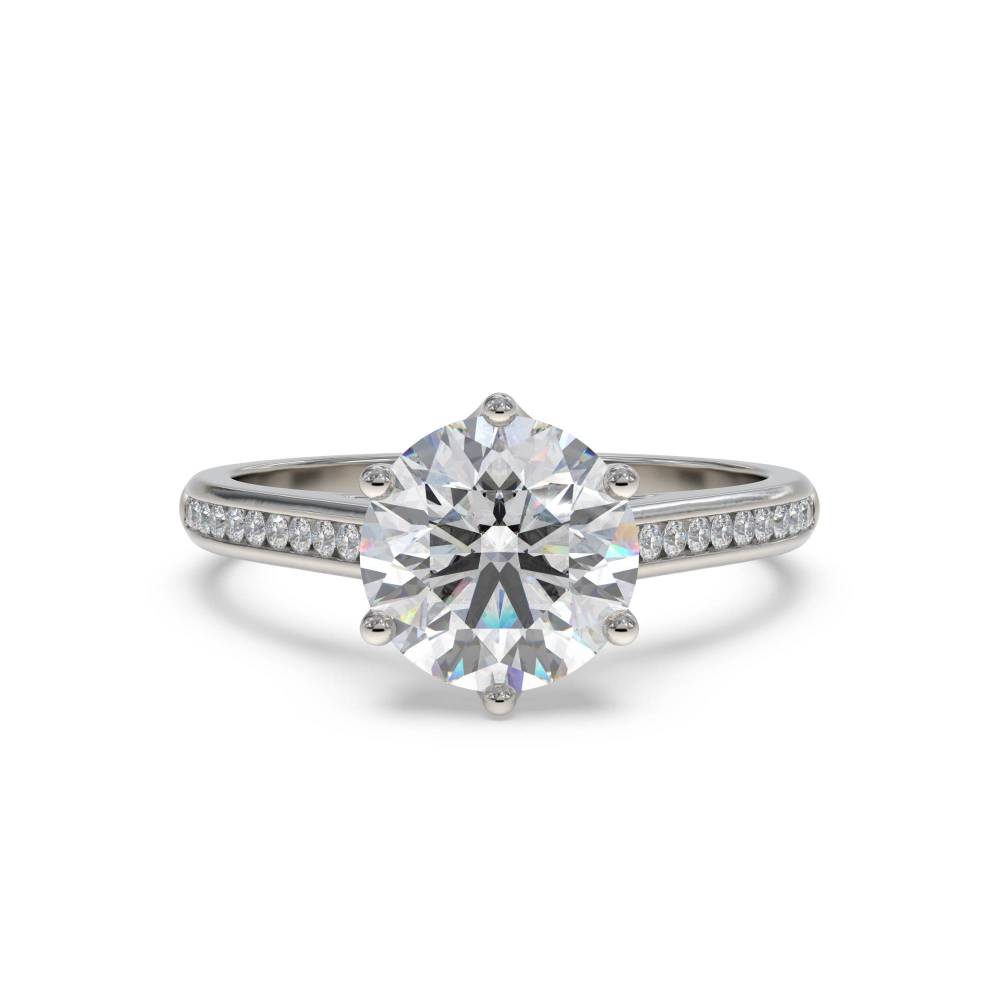 Shoulder Set Diamond Engagement Ring P