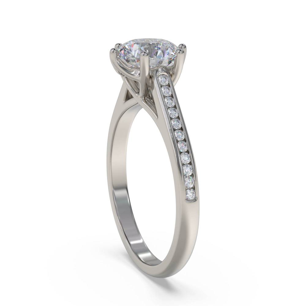 Shoulder Set Diamond Engagement Ring set in Platinum