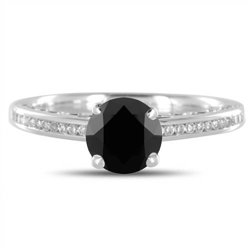 Black Diamond Shoulder Set Ring P