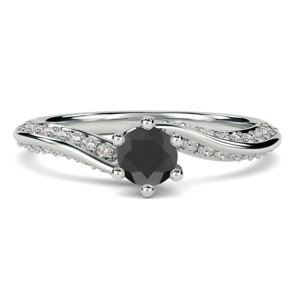 Black Diamond Shoulder Set Ring P