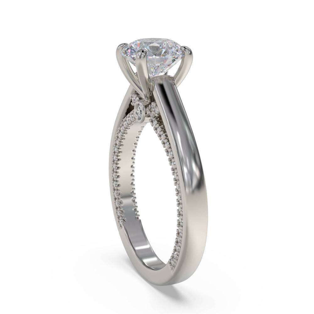 Elegant Round Diamond Engagement Ring set in Platinum