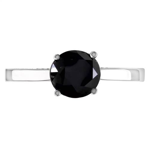 Round Black Diamond Shoulder Set Ring P