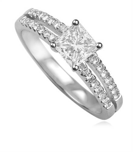 Modern Split Shoulder Princess Diamond Ring Image