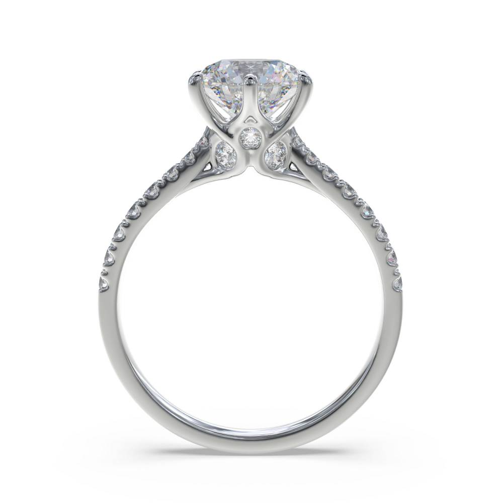 Round Diamond Shoulder Set Engagement Ring W