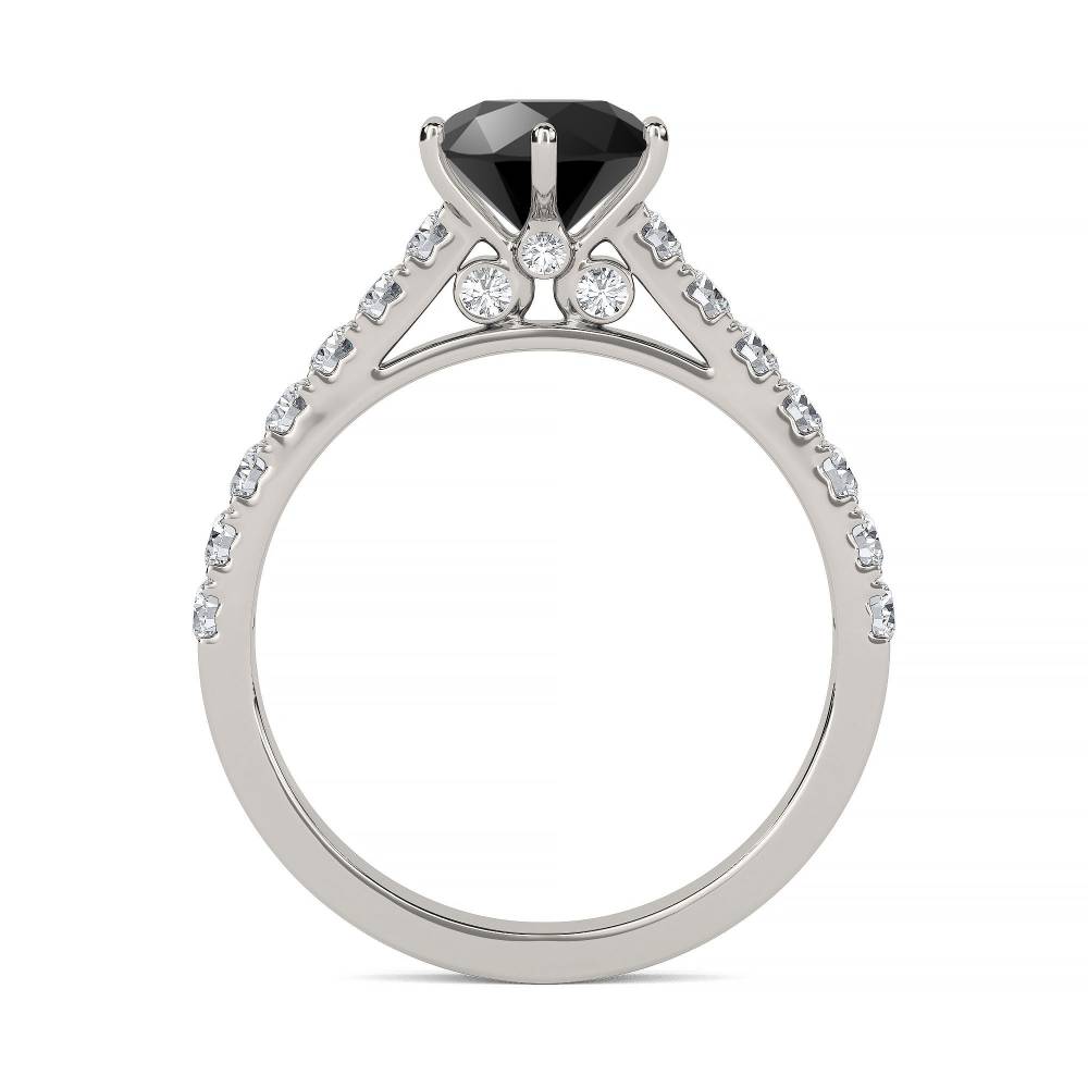 Black Diamond Shoulder Set Ring P