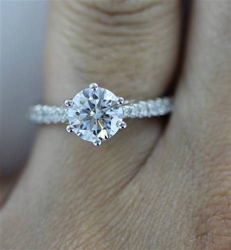 Round Diamond Shoulder Set Engagement Ring W