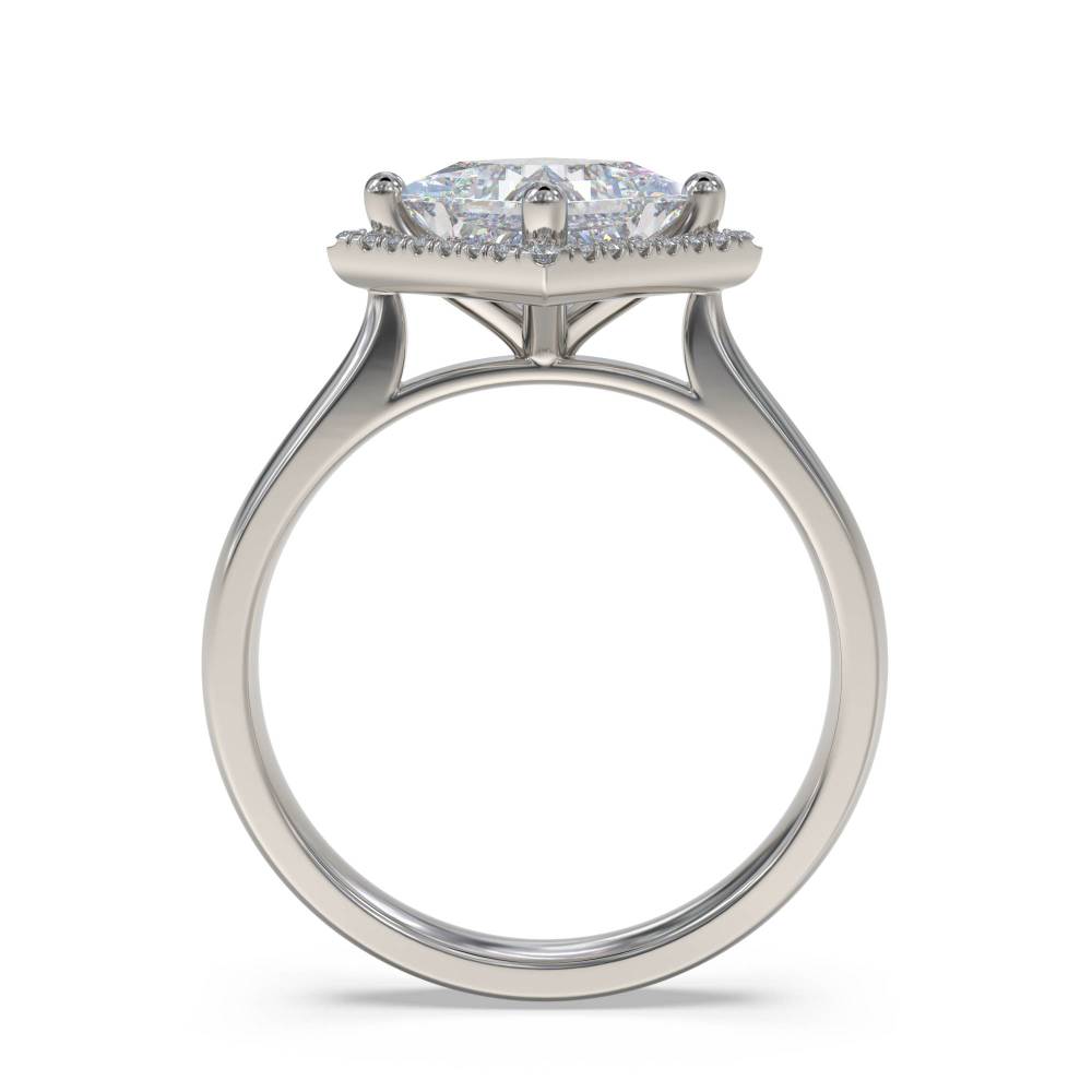 Princess Diamond Single Halo Ring set in Platinum