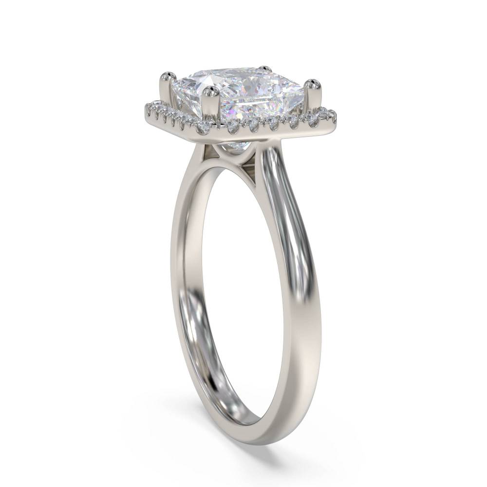 Princess Diamond Single Halo Ring Image