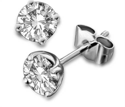 Classic Round Diamond Stud Earrings Image