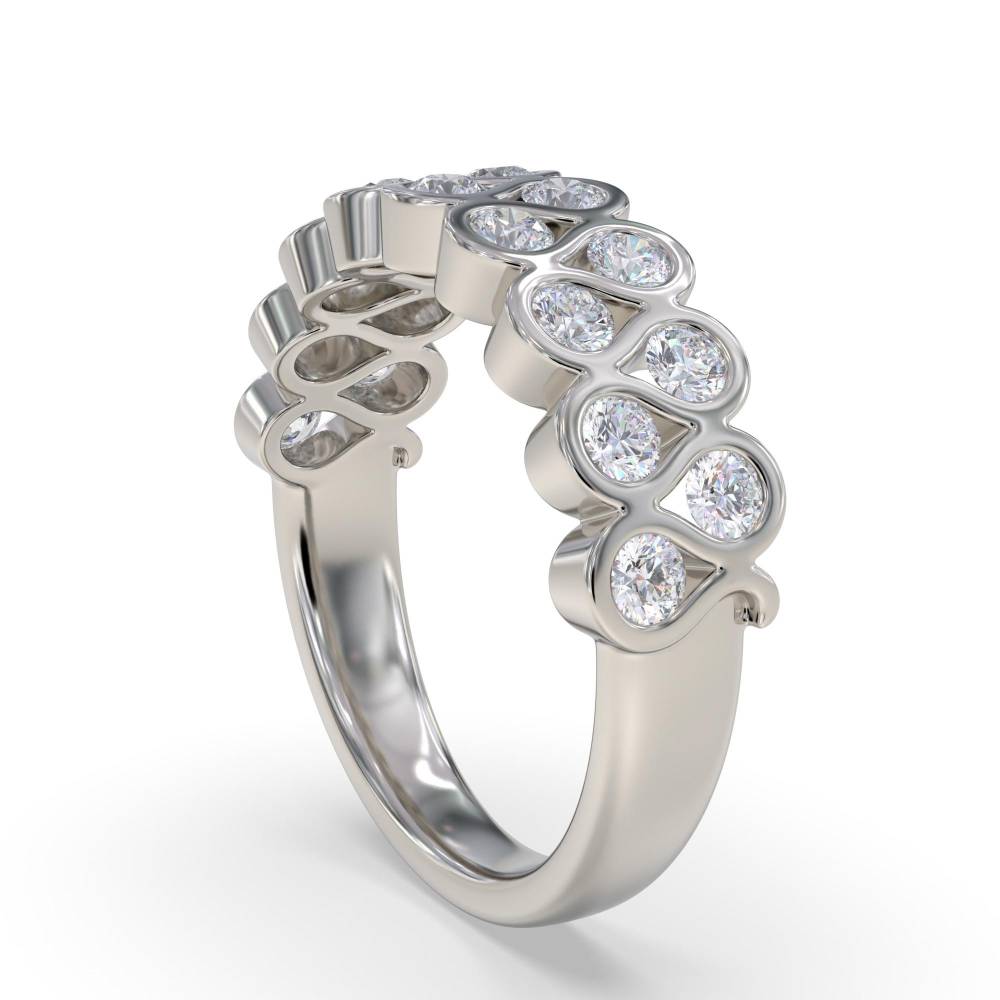 Two Row Round Diamond Eternity Ring P