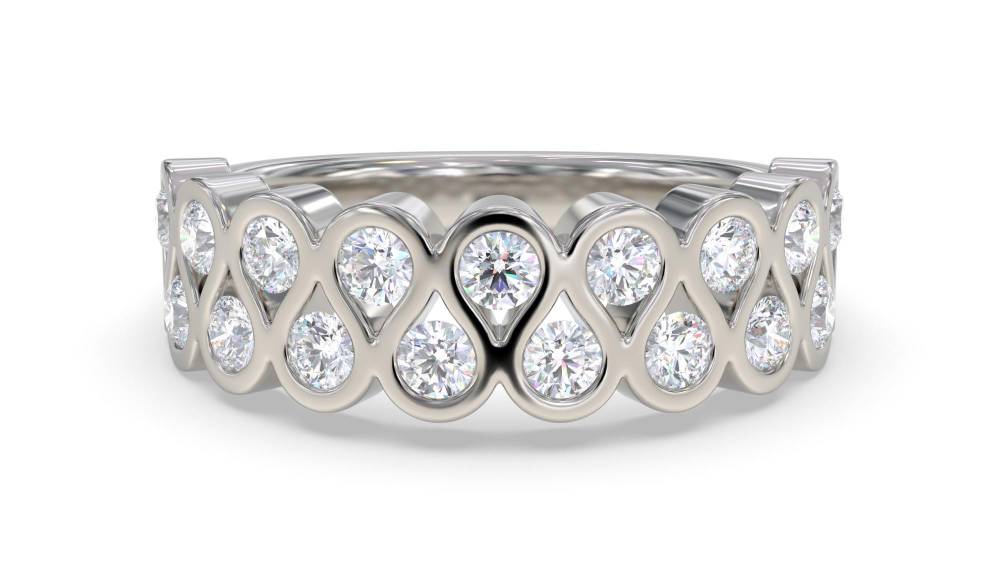 Two Row Round Diamond Eternity Ring P