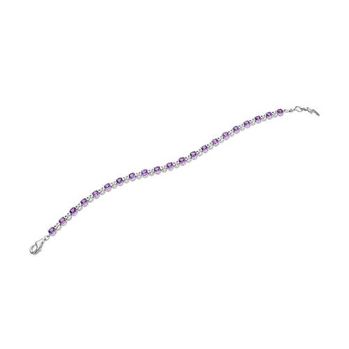 Elegant Diamond & Pink Sapphire Line Bracelet W