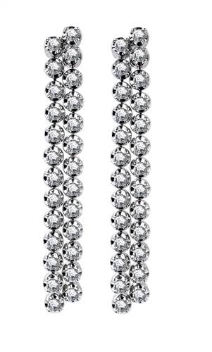 Elegant Round Diamond Drop Earrings W