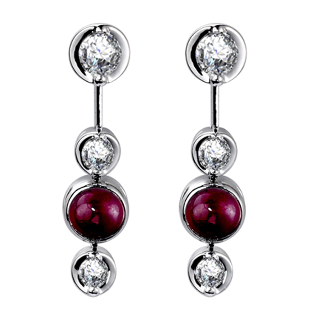 Ruby & Diamond Earrings W