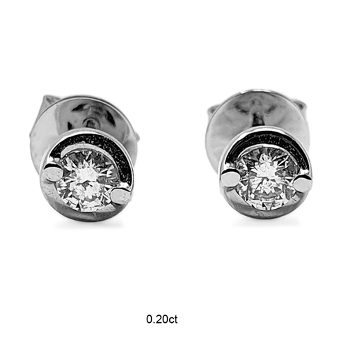 Petite Round Diamond Stud Earrings Image