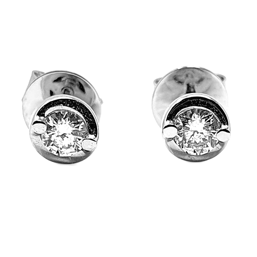 Petite Round Diamond Stud Earrings Image