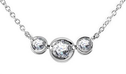 Three Stone Diamond Necklace P
