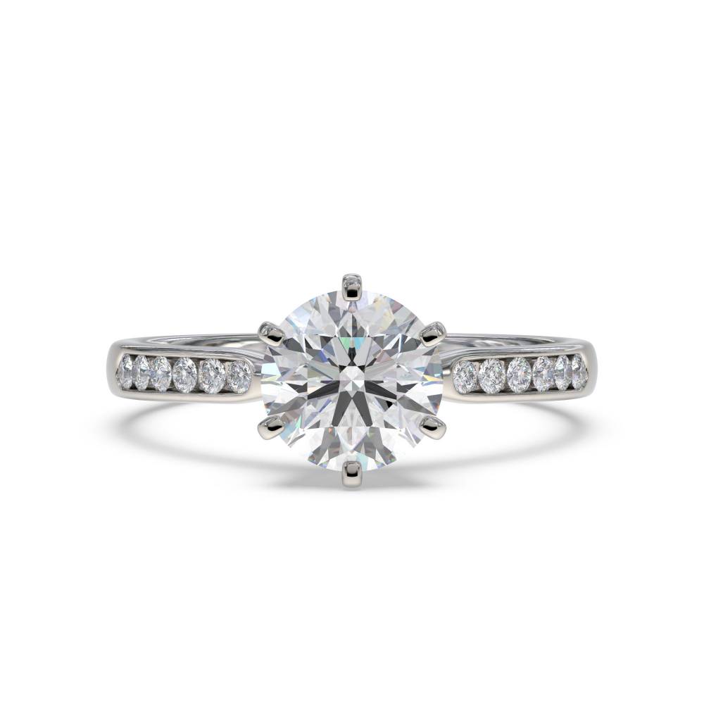 Shoulder Set Diamond Engagement Ring set in Platinum