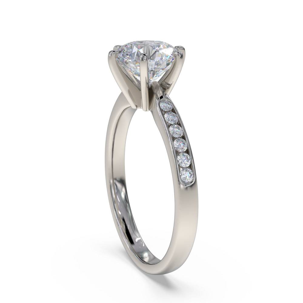 Shoulder Set Diamond Engagement Ring P