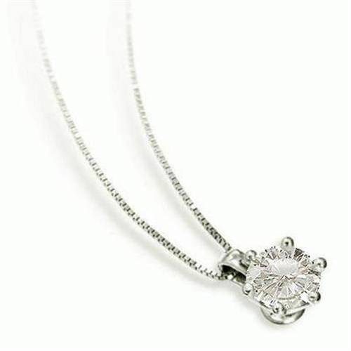 Traditional Round Diamond Pendant W