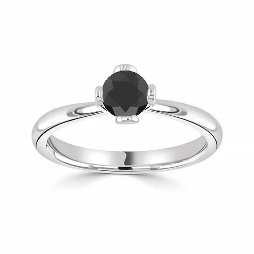 Black Diamond Solitaire Ring P