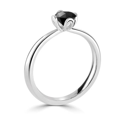 Black Diamond Solitaire Ring P