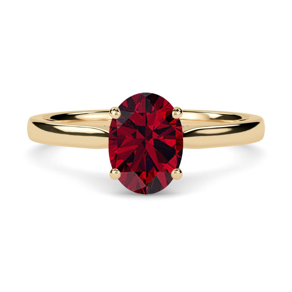Classic Oval Ruby Solitaire Ring Image