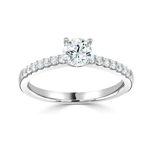 Shoulder Set Diamond Engagement Ring P