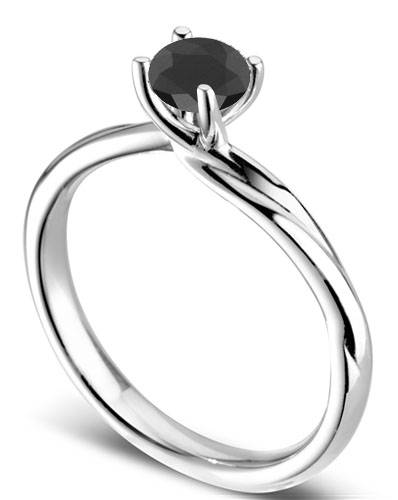 Black Diamond Solitaire Ring P