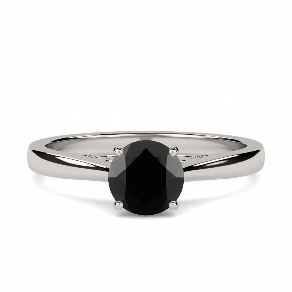 Black Diamond Solitaire Ring P