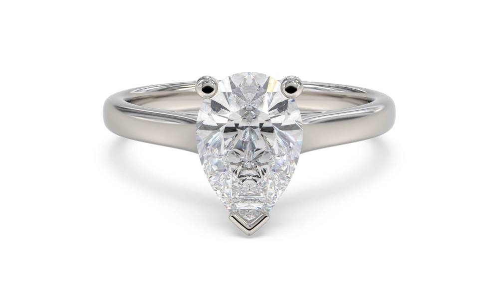 Classic Pear Diamond Engagement Ring set in Platinum