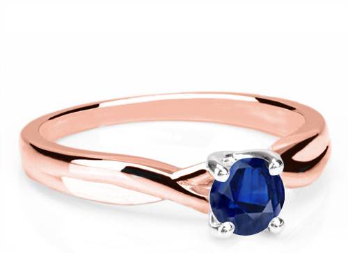Classic Round Blue Sapphire Solitaire Ring Image