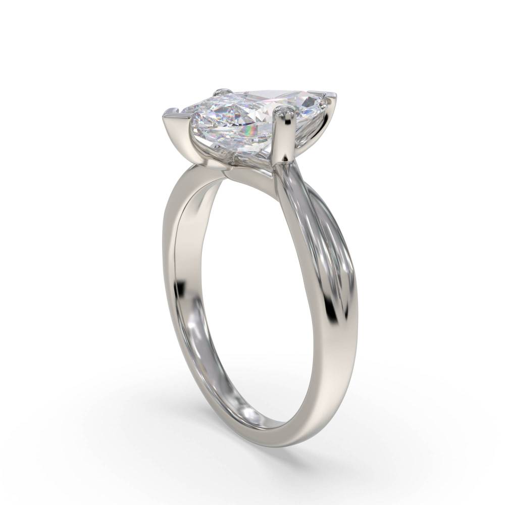 Marquise Diamond Infinity Twist Engagement Ring set in Platinum