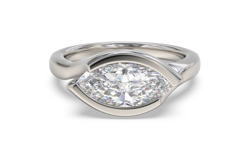 Marquise Diamond Engagement Ring set in Platinum