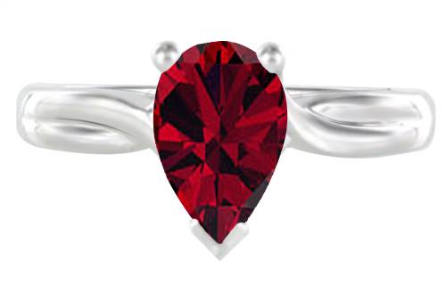 Classic Pear Ruby Solitaire Ring Image