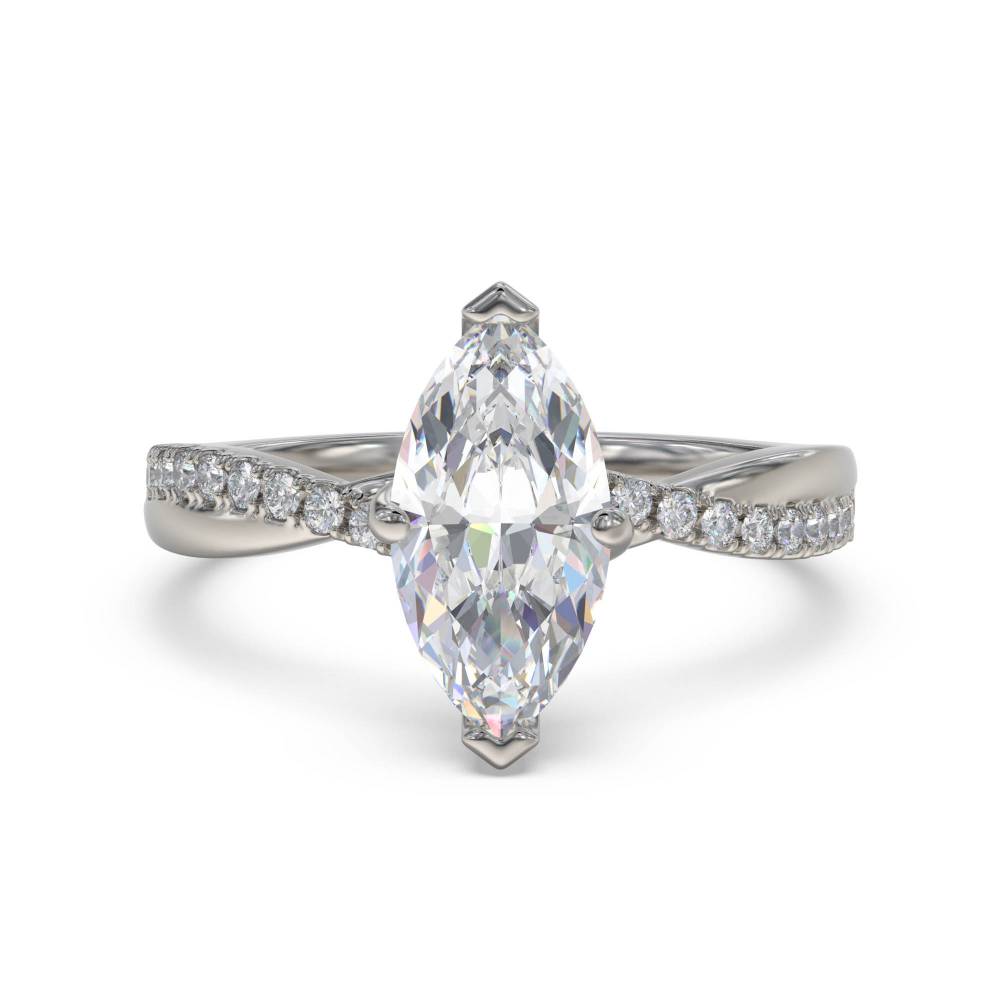 Infinity Marquise & Round Diamond Engagement Ring P