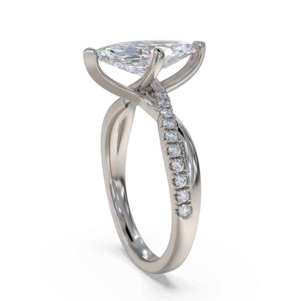 Infinity Marquise & Round Diamond Engagement Ring P