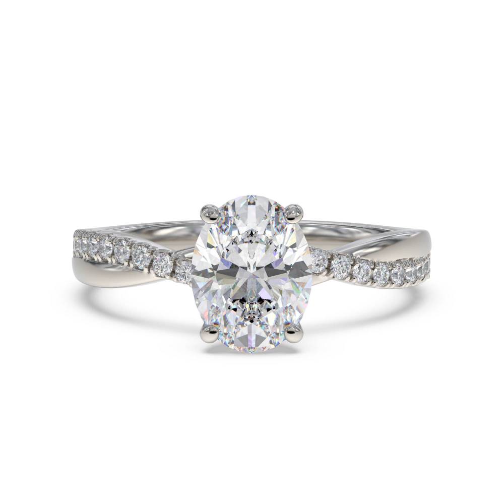 Infinity Oval & Round Diamond Engagement Ring P