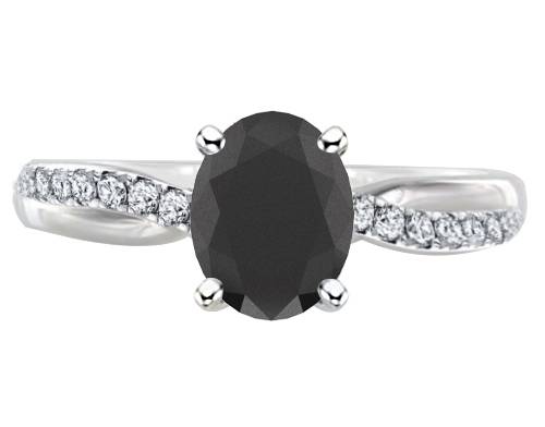 Black Diamond Shoulder Set Ring P