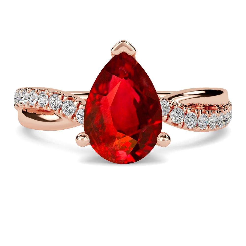 Classic Pear Ruby Solitaire Ring Image