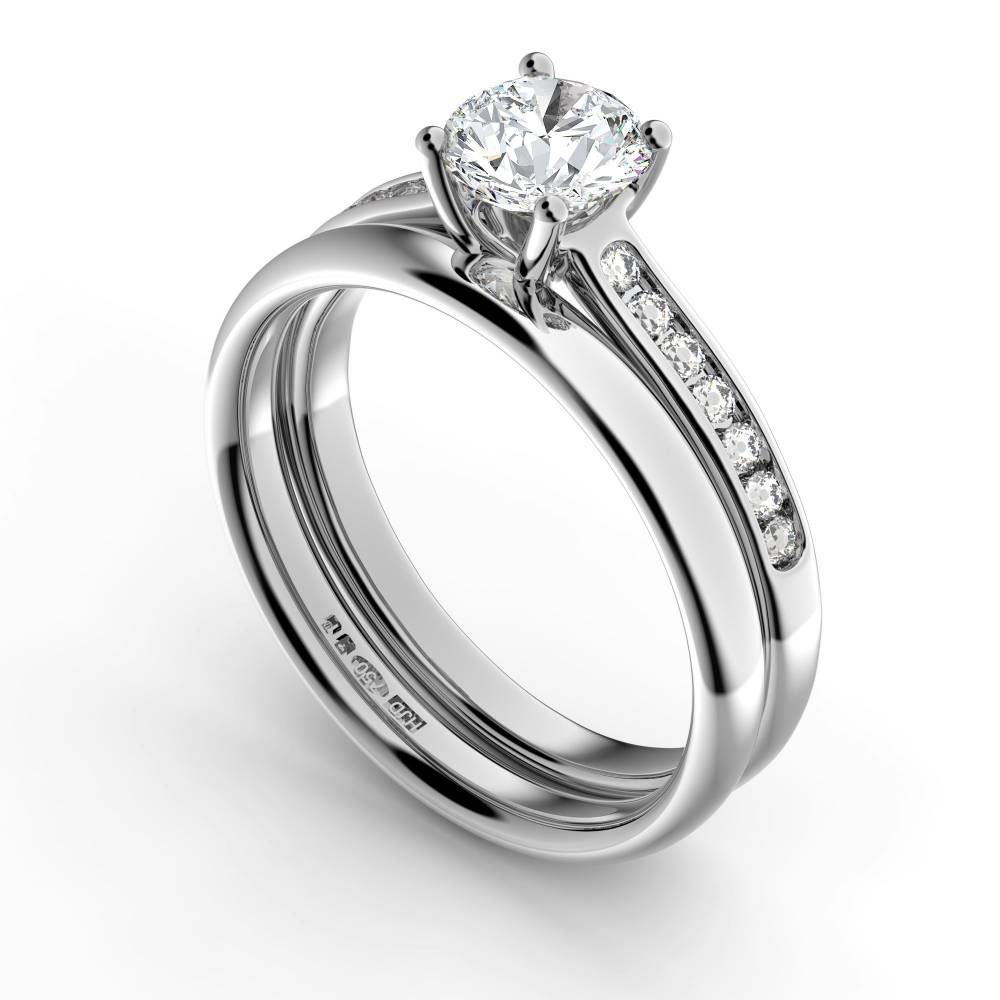 Shoulder Set Diamond Engagement Ring P