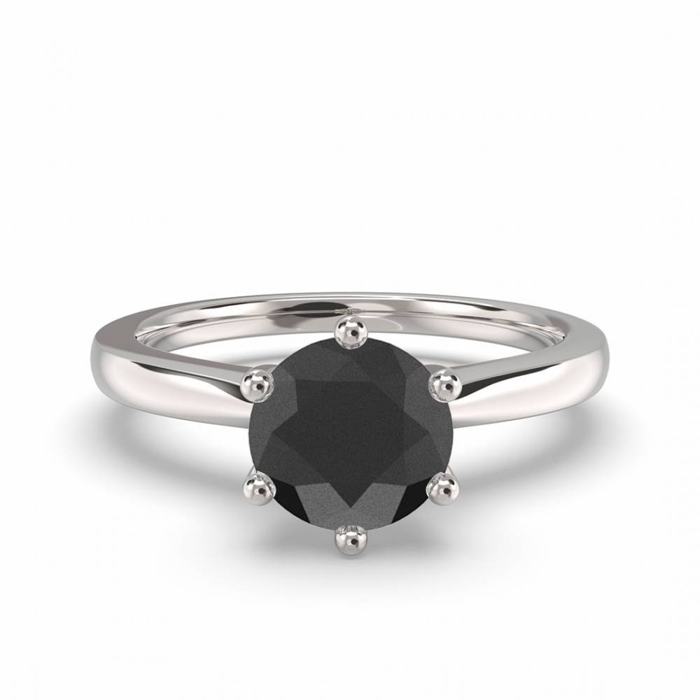 Black Diamond Solitaire Ring P