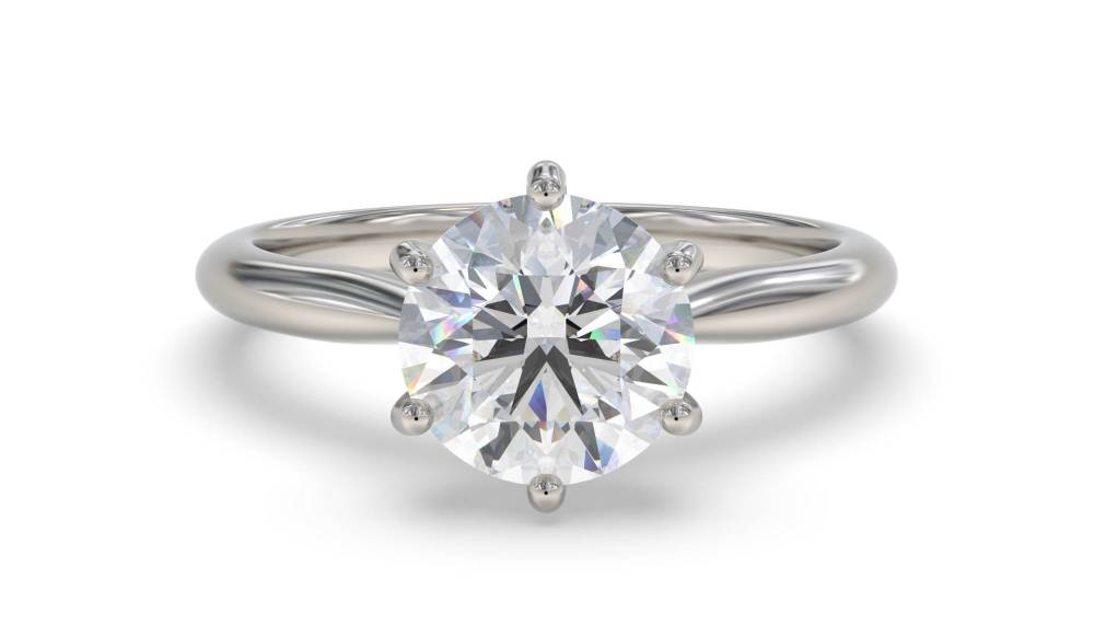 Round Diamond Engagement Ring set in Platinum