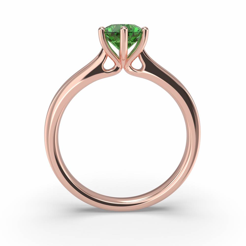 Classic Round Emerald Solitaire Ring Image