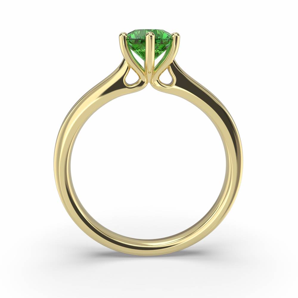 Classic Round Emerald Solitaire Ring Image