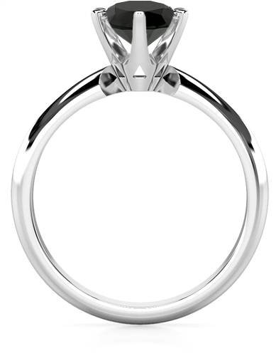 Round Black Diamond Solitaire Ring P