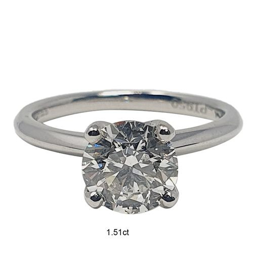 Knife Edge Round Diamond Engagement Ring P