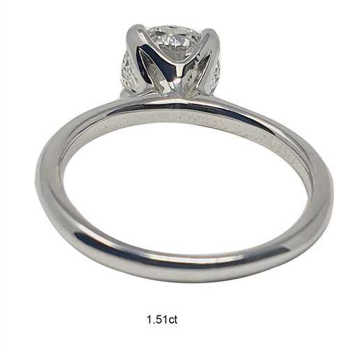 Knife Edge Round Diamond Engagement Ring P