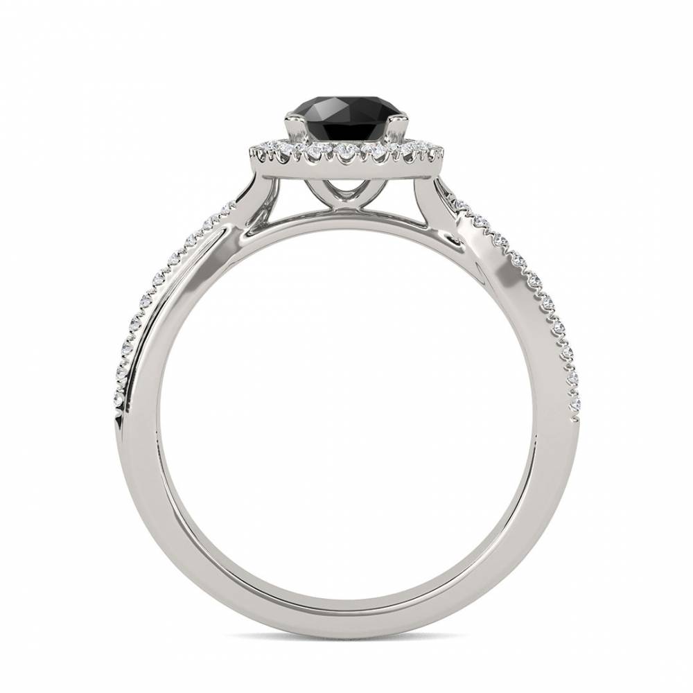 Black Diamond Shoulder Set Ring P