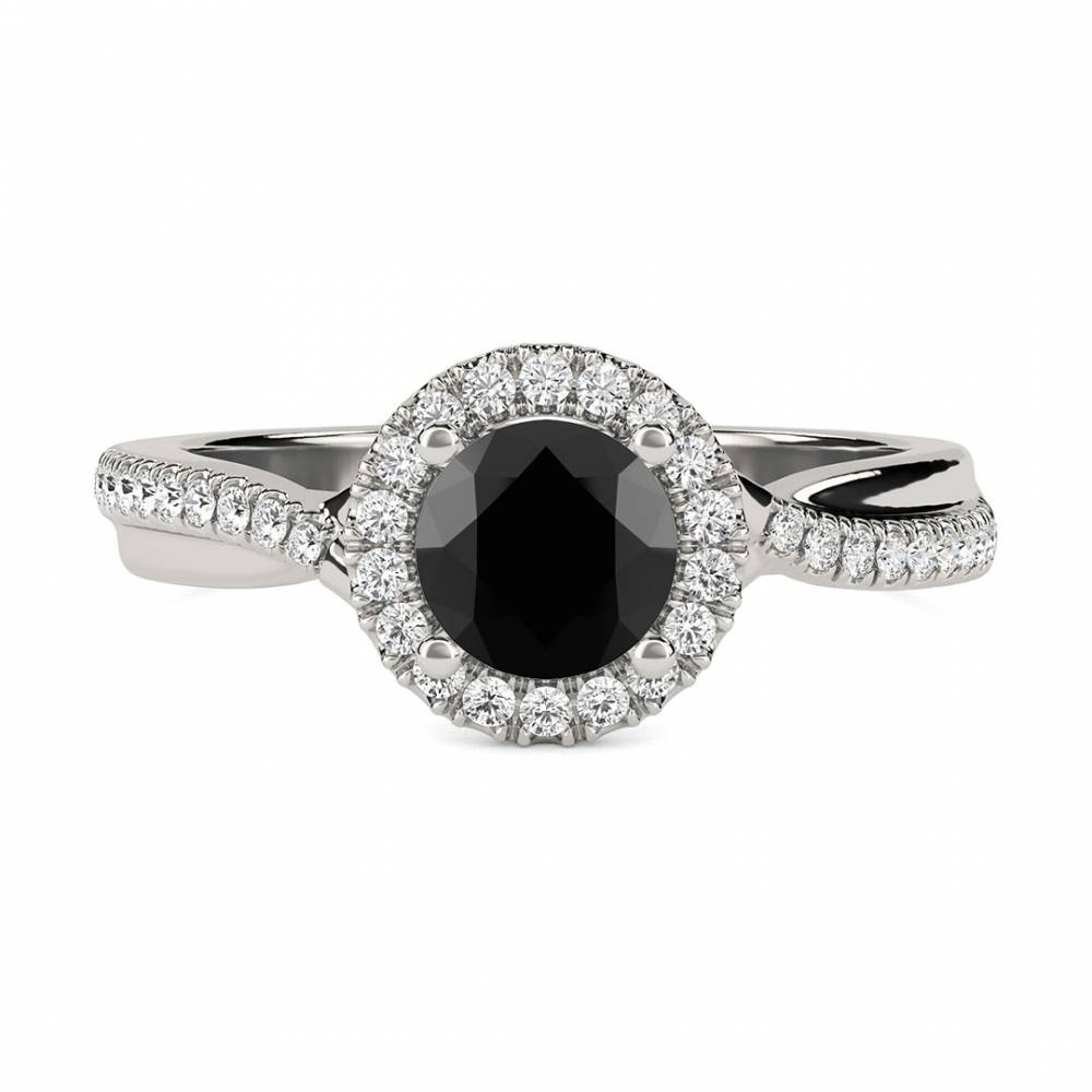 Black Diamond Shoulder Set Ring P